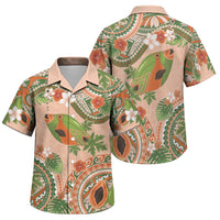 Hawaii Papaya Family Matching Mermaid Dress and Hawaiian Shirt Cute Cosplay Humuhumu Fish Plumeria Waves DT05 Son's Shirt Orange - Polynesian Pride