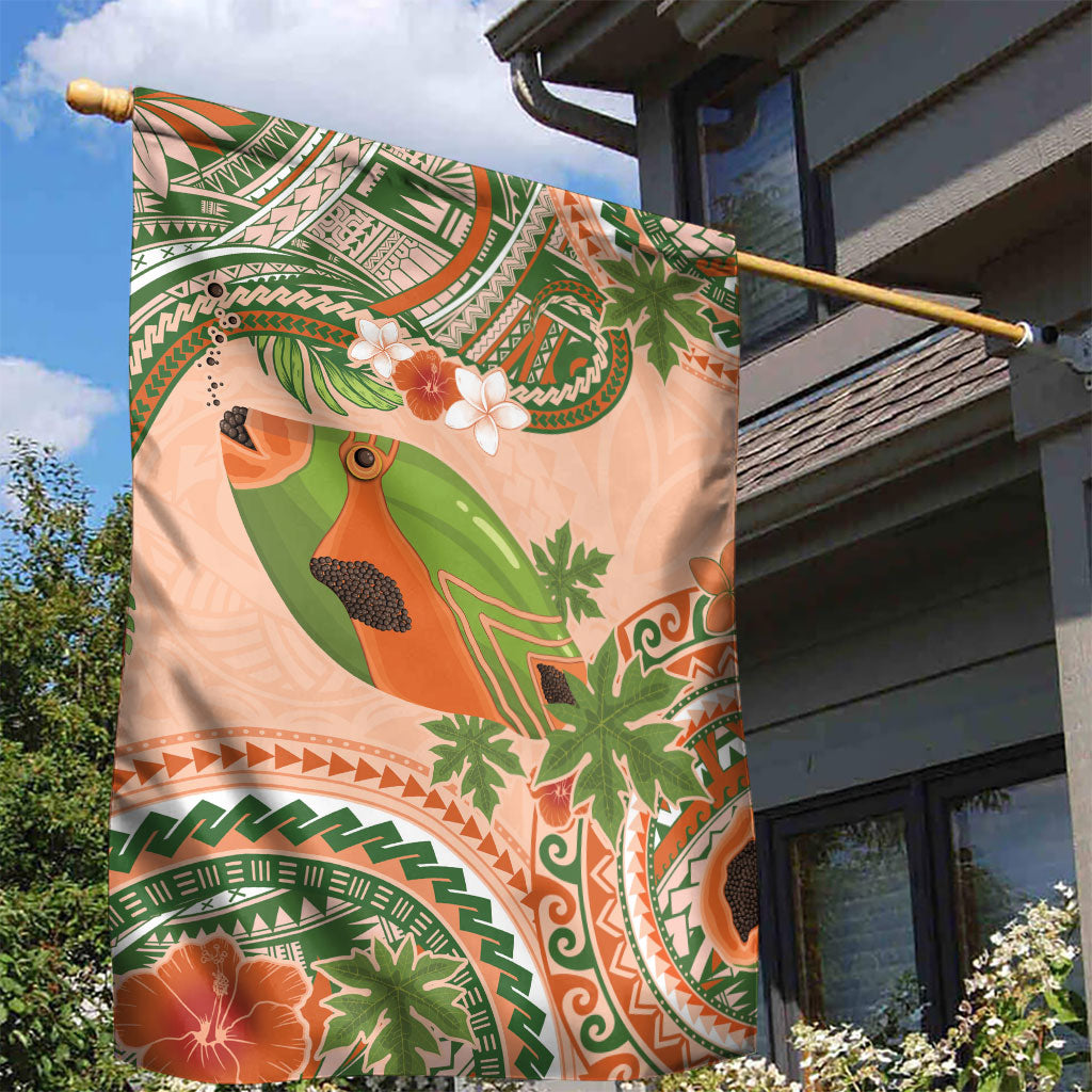 Hawaii Papaya Garden Flag Cute Cosplay Humuhumu Fish Plumeria Waves DT05 - Polynesian Pride