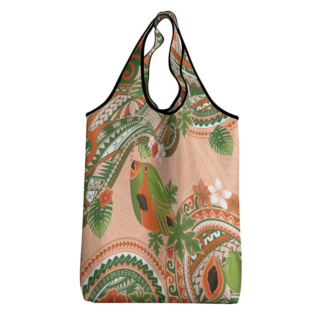 Hawaii Papaya Grocery Bag Cute Cosplay Humuhumu Fish Plumeria Waves DT05 - Polynesian Pride