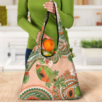 Hawaii Papaya Grocery Bag Cute Cosplay Humuhumu Fish Plumeria Waves DT05 - Polynesian Pride