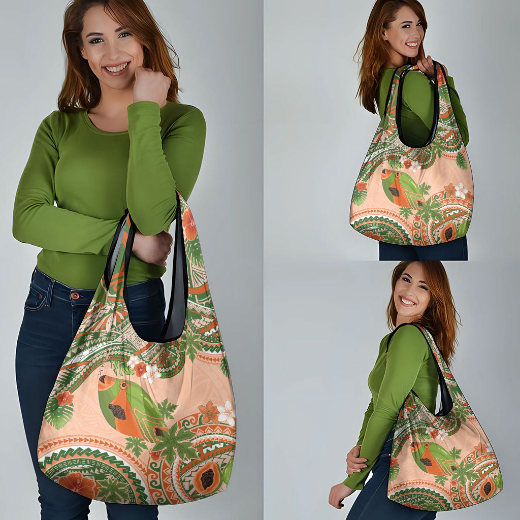 Hawaii Papaya Grocery Bag Cute Cosplay Humuhumu Fish Plumeria Waves DT05 - Polynesian Pride