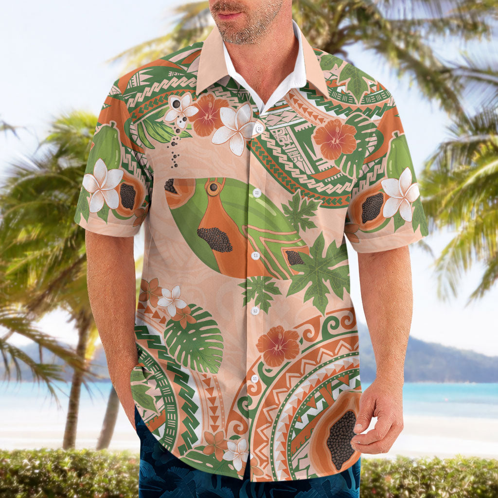 Hawaii Papaya Hawaiian Shirt Cute Cosplay Humuhumu Fish Plumeria Waves DT05 - Polynesian Pride