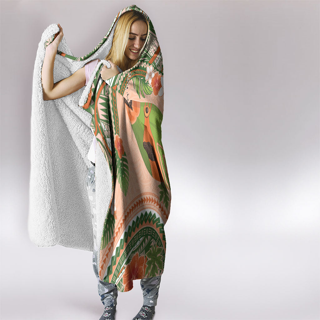 Hawaii Papaya Hooded Blanket Cute Cosplay Humuhumu Fish Plumeria Waves DT05 - Polynesian Pride