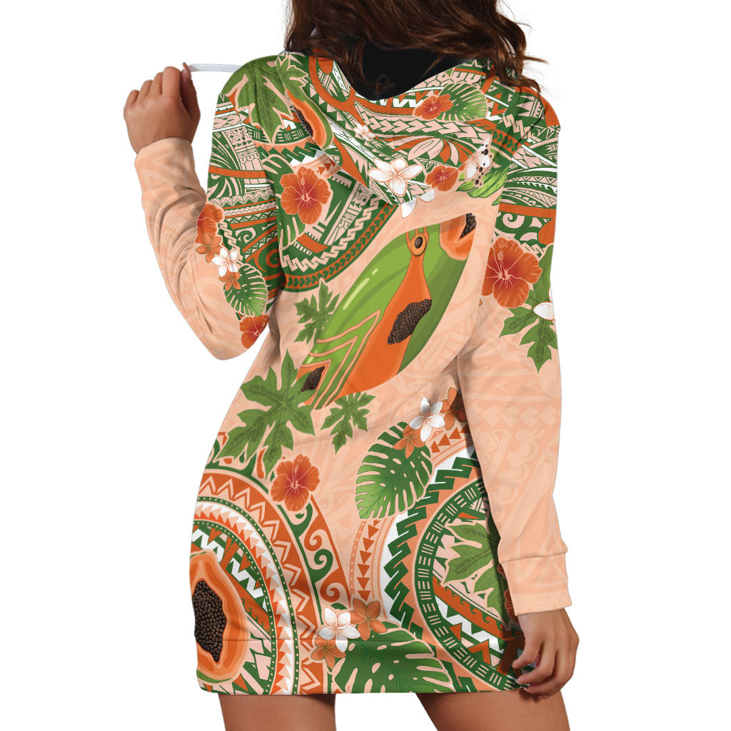 Hawaii Papaya Hoodie Dress Cute Cosplay Humuhumu Fish Plumeria Waves DT05 - Polynesian Pride