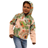 Hawaii Papaya Kid Hoodie Cute Cosplay Humuhumu Fish Plumeria Waves DT05 - Polynesian Pride