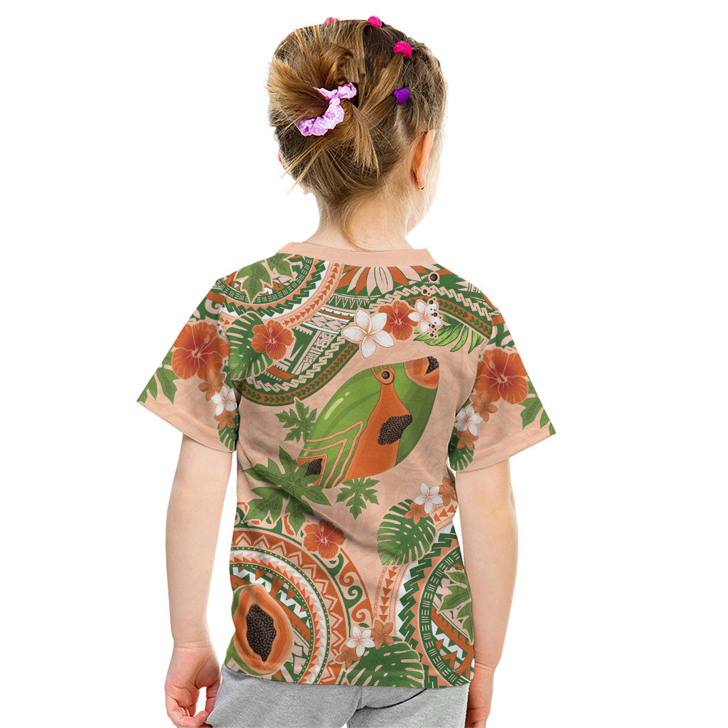 Hawaii Papaya Kid T Shirt Cute Cosplay Humuhumu Fish Plumeria Waves DT05 - Polynesian Pride