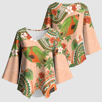 Hawaii Papaya Kimono Sleeve Blouse Cute Cosplay Humuhumu Fish Plumeria Waves DT05 - Polynesian Pride