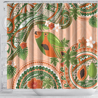 Hawaii Papaya Shower Curtain Cute Cosplay Humuhumu Fish Plumeria Waves DT05 - Polynesian Pride