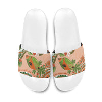 Hawaii Papaya Slide Sandals Cute Cosplay Humuhumu Fish Plumeria Waves DT05 Orange - Polynesian Pride