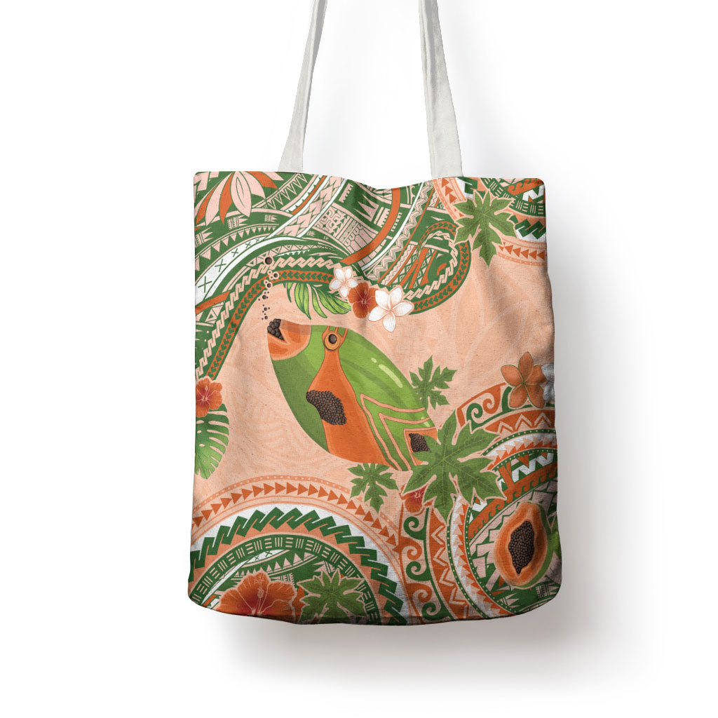 Hawaii Papaya Tote Bag Cute Cosplay Humuhumu Fish Plumeria Waves DT05 - Polynesian Pride