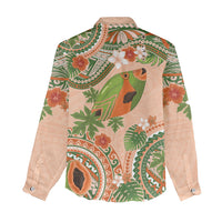 Hawaii Papaya Women Casual Shirt Cute Cosplay Humuhumu Fish Plumeria Waves DT05 - Polynesian Pride