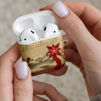 Tonga Language Week AirPods Case Tribal Cross Ngatu Floral Pattern