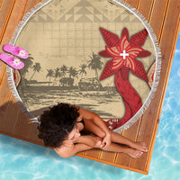 Tonga Language Week Beach Blanket Tribal Cross Ngatu Floral Pattern