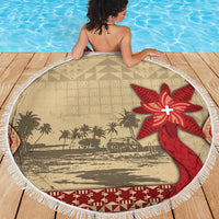 Tonga Language Week Beach Blanket Tribal Cross Ngatu Floral Pattern