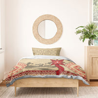 Tonga Language Week Bedding Set Tribal Cross Ngatu Floral Pattern