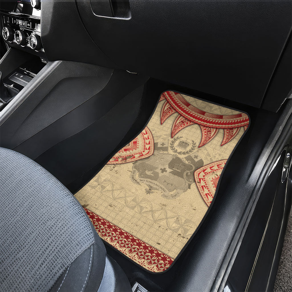 Tonga Language Week Car Mats Tribal Cross Ngatu Floral Pattern
