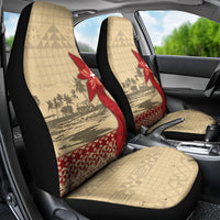 Tonga Language Week Car Seat Cover Tribal Cross Ngatu Floral Pattern