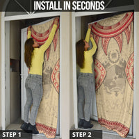 Tonga Language Week Door Cover Tribal Cross Ngatu Floral Pattern