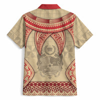 Tonga Language Week Hawaiian Shirt Tribal Cross Ngatu Floral Pattern