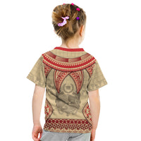 Tonga Language Week Kid T Shirt Tribal Cross Ngatu Floral Pattern
