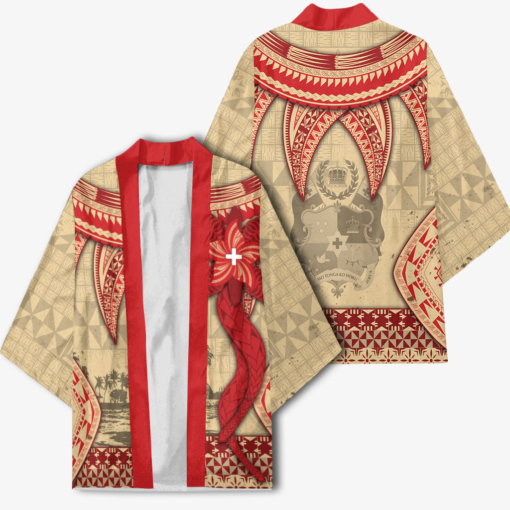 Tonga Language Week Kimono Tribal Cross Ngatu Floral Pattern