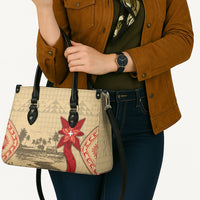 Tonga Language Week Leather Bag Tribal Cross Ngatu Floral Pattern
