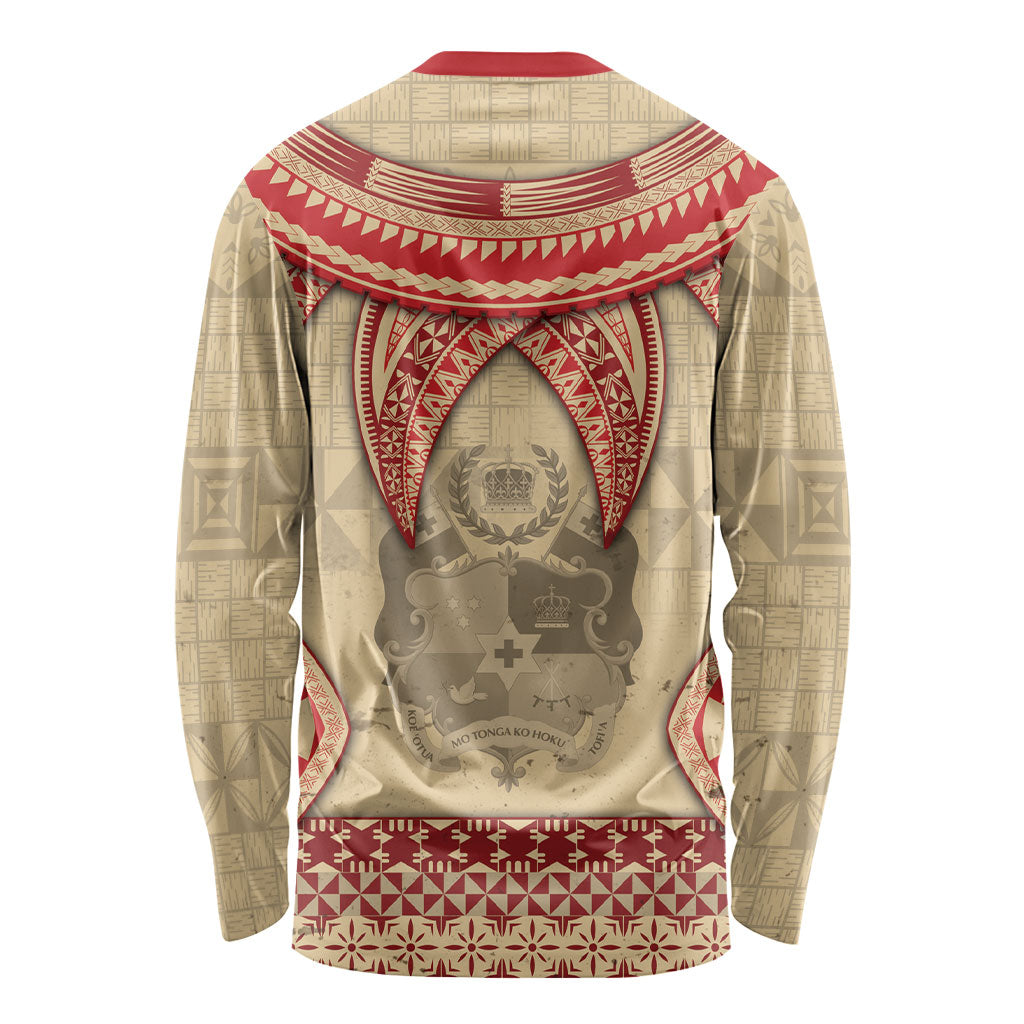 Tonga Language Week Long Sleeve Shirt Tribal Cross Ngatu Floral Pattern