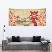 Tonga Language Week Tapestry Tribal Cross Ngatu Floral Pattern