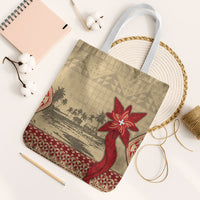 Tonga Language Week Tote Bag Tribal Cross Ngatu Floral Pattern