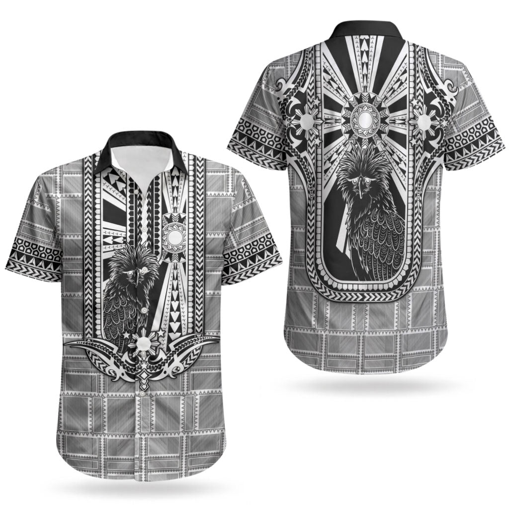 Mabuhay Philippines Festival Couples Matching Off Shoulder Maxi Dress and Hawaiian Shirt Philippine Eagle Sun Three Stars Barong Pattern DT05 - Polynesian Pride