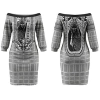 Mabuhay Philippines Festival Couples Matching Off The Shoulder Long Sleeve Dress and Long Sleeve Button Shirt Philippine Eagle Sun Three Stars Barong Pattern DT05 - Polynesian Pride