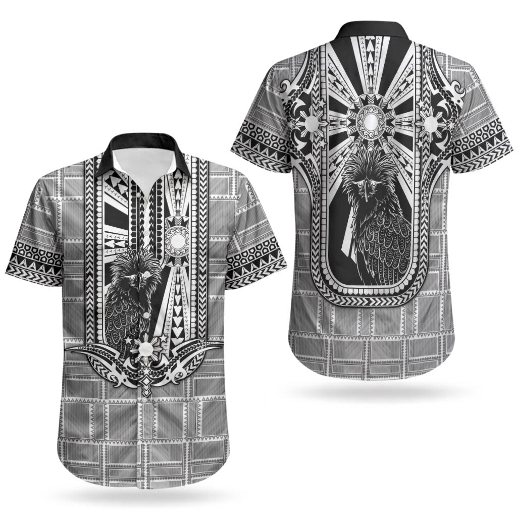 Mabuhay Philippines Festival Couples Matching Short Sleeve Bodycon Dress and Hawaiian Shirt Philippine Eagle Sun Three Stars Barong Pattern DT05 - Polynesian Pride