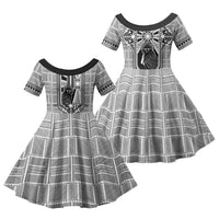 Mabuhay Philippines Festival Family Matching Mermaid Dress and Hawaiian Shirt Philippine Eagle Sun Three Stars Barong Pattern DT05 Daughter's Dress Gray - Polynesian Pride