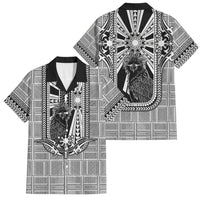 Mabuhay Philippines Festival Family Matching Off Shoulder Short Dress and Hawaiian Shirt Philippine Eagle Sun Three Stars Barong Pattern DT05 Dad's Shirt - Short Sleeve Gray - Polynesian Pride