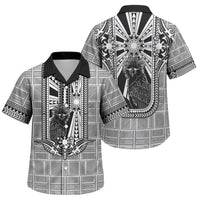Mabuhay Philippines Festival Family Matching Short Sleeve Bodycon Dress and Hawaiian Shirt Philippine Eagle Sun Three Stars Barong Pattern DT05 Son's Shirt Gray - Polynesian Pride