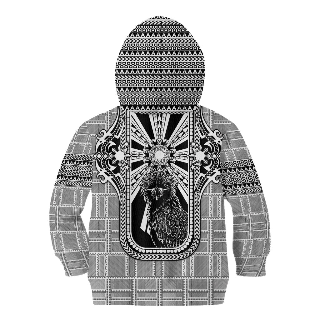 Mabuhay Philippines Festival Kid Hoodie Philippine Eagle Sun Three Stars Barong Pattern