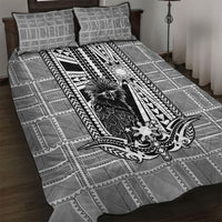 Mabuhay Philippines Festival Quilt Bed Set Philippine Eagle Sun Three Stars Barong Pattern DT05 Gray - Polynesian Pride