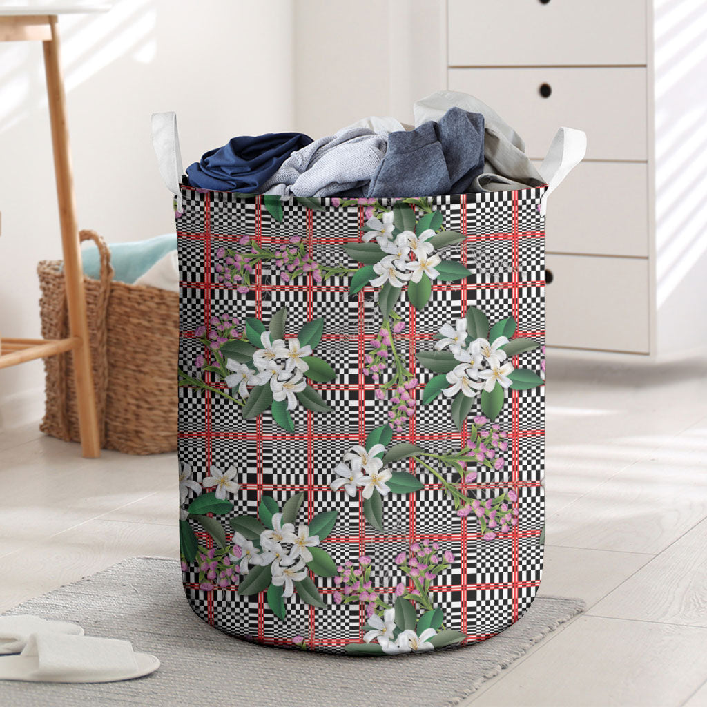 Red Binakol Motifs With Jasminum Sambac Laundry Basket Mabuhay Philippines Festival DT05 Red - Polynesian Pride