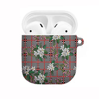 Red Binakol Motifs With Jasminum Sambac AirPods Case Mabuhay Philippines Festival DT05 Red - Polynesian Pride