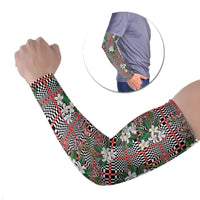Red Binakol Motifs With Jasminum Sambac Arm Sleeves Mabuhay Philippines Festival DT05 Set of 2 Red - Polynesian Pride