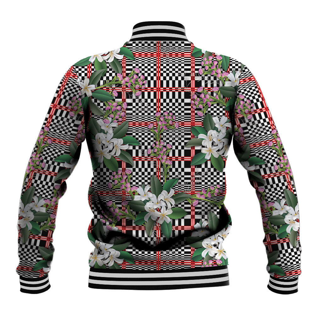Red Binakol Motifs With Jasminum Sambac Baseball Jacket Mabuhay Philippines Festival DT05 - Polynesian Pride