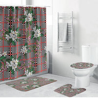 Red Binakol Motifs With Jasminum Sambac Bathroom Set Mabuhay Philippines Festival DT05 Bathroom Set (4 pcs) Red - Polynesian Pride