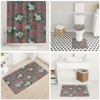 Red Binakol Motifs With Jasminum Sambac Bathroom Set Mabuhay Philippines Festival DT05 - Polynesian Pride