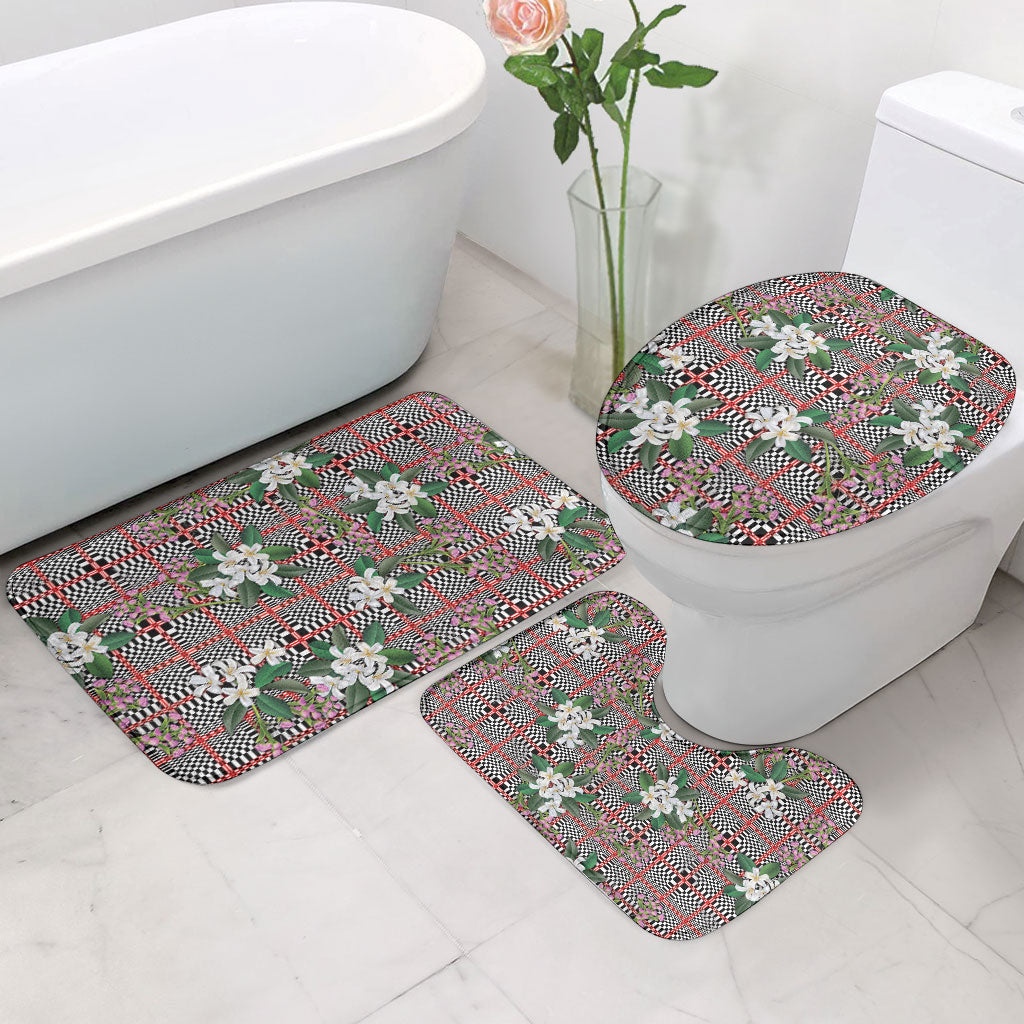 Red Binakol Motifs With Jasminum Sambac Bathroom Set Mabuhay Philippines Festival DT05 - Polynesian Pride