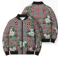 Red Binakol Motifs With Jasminum Sambac Bomber Puffer Jacket Mabuhay Philippines Festival DT05 - Polynesian Pride
