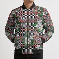Red Binakol Motifs With Jasminum Sambac Bomber Puffer Jacket Mabuhay Philippines Festival DT05 - Polynesian Pride