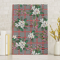 Red Binakol Motifs With Jasminum Sambac Canvas Wall Art Mabuhay Philippines Festival DT05 Without Frame Red - Polynesian Pride