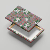 Red Binakol Motifs With Jasminum Sambac Canvas Wall Art Mabuhay Philippines Festival DT05 - Polynesian Pride