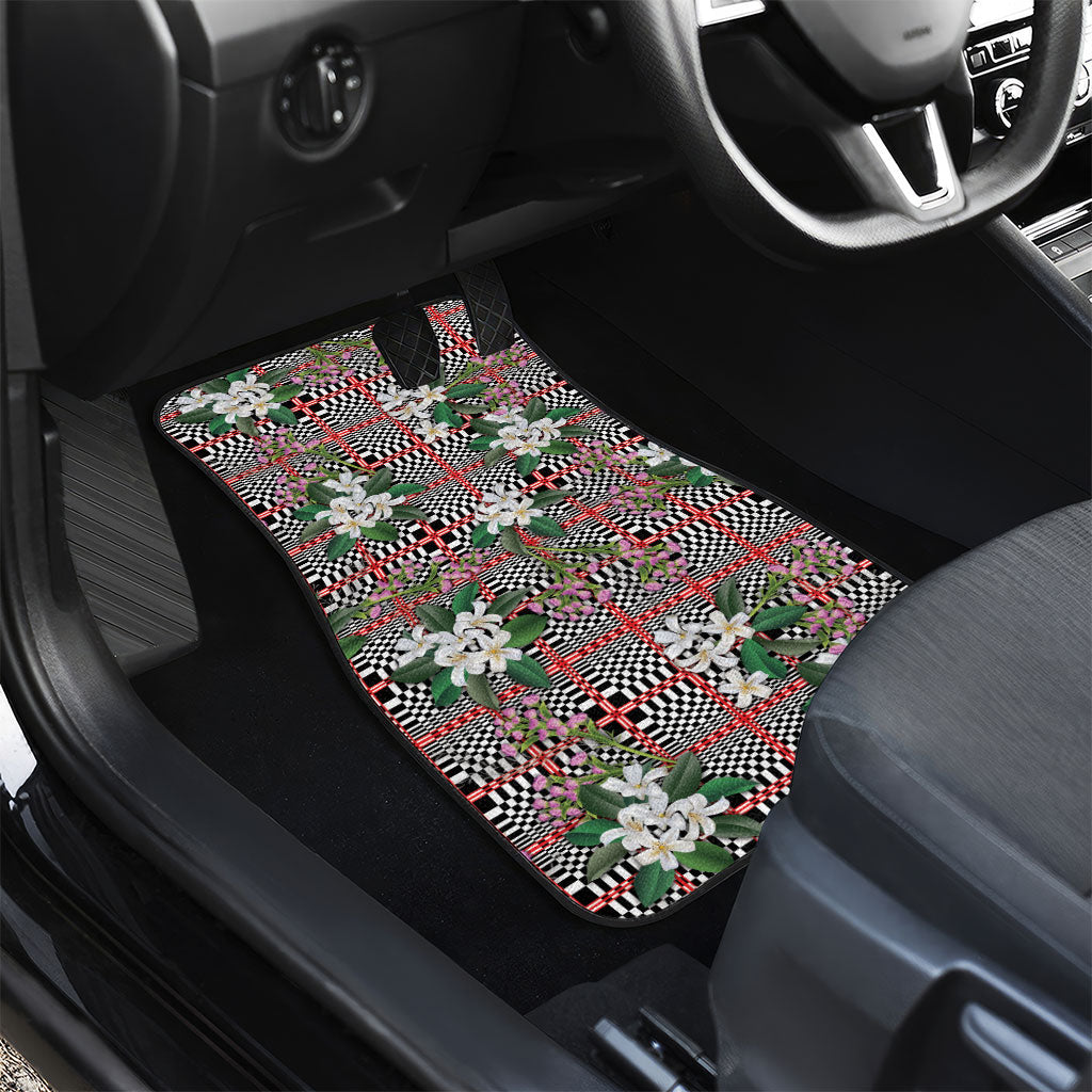 Red Binakol Motifs With Jasminum Sambac Car Mats Mabuhay Philippines Festival DT05 - Polynesian Pride