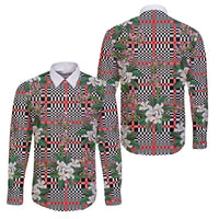 Red Binakol Motifs With Jasminum Sambac Family Matching Puletasi and Hawaiian Shirt Mabuhay Philippines Festival DT05 Dad's Shirt - Long Sleeve Red - Polynesian Pride